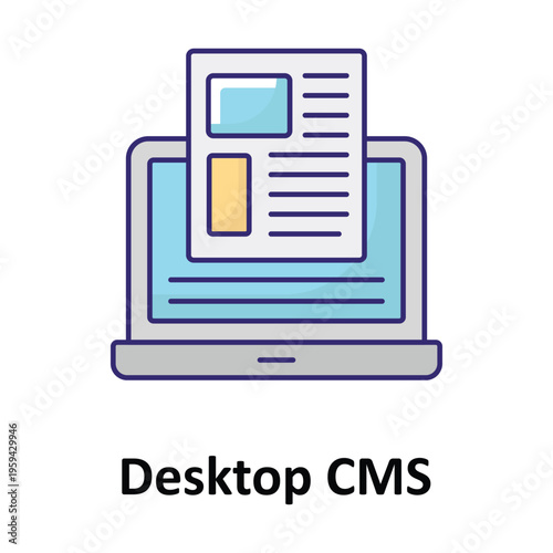 Desktop CMS Vector icon which can easily modify or edit