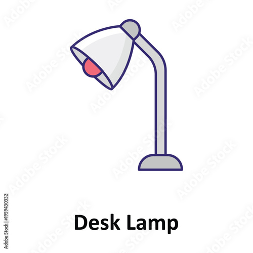 Desk Lamp Vector icon which can easily modify or edit