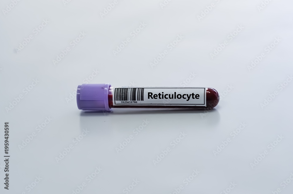 Obraz premium Blood sample tube for reticulocyte count test analysis.