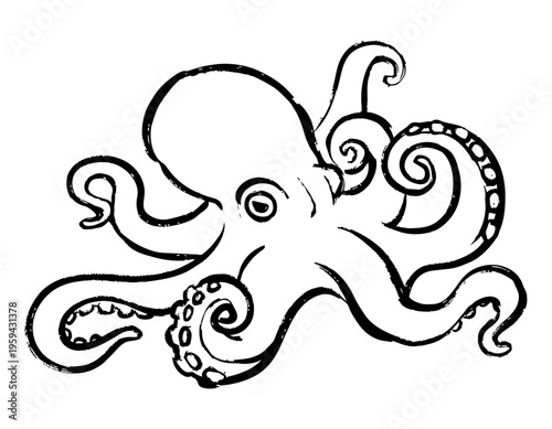 たこの線画イラスト