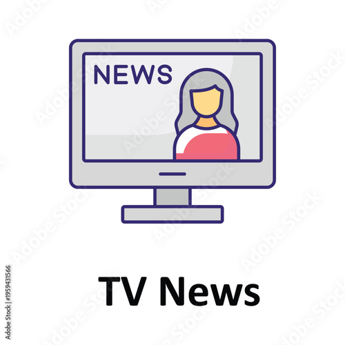  TV News Vector icon which can easily modify or edit