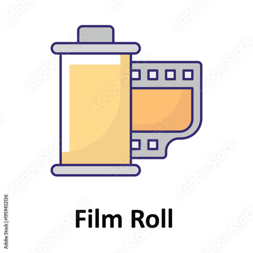 Film Roll Vector icon which can easily modify or edit