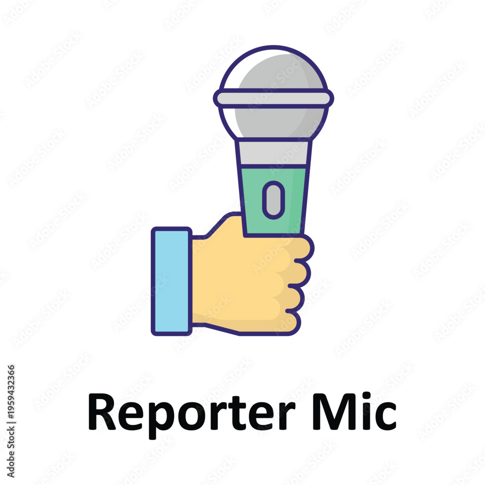 Fototapeta premium Reporter Mic Vector icon which can easily modify or edit