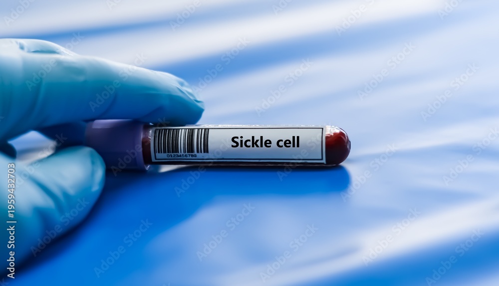 Obraz premium Blood sample tube for sickle cell test analysis.