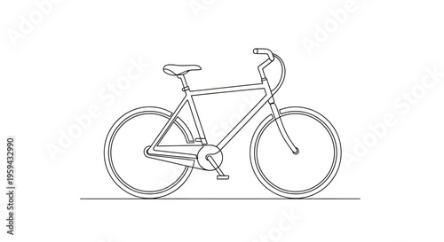 Simple line drawing of a bicycle on a plain background