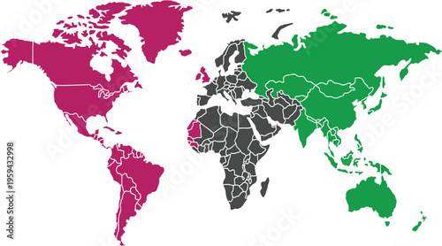 abstract flat design world map for bussiness and marketting graphics