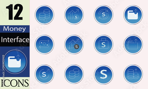 Money Interface Icons Set – Finance and Payment UI Vector Collection