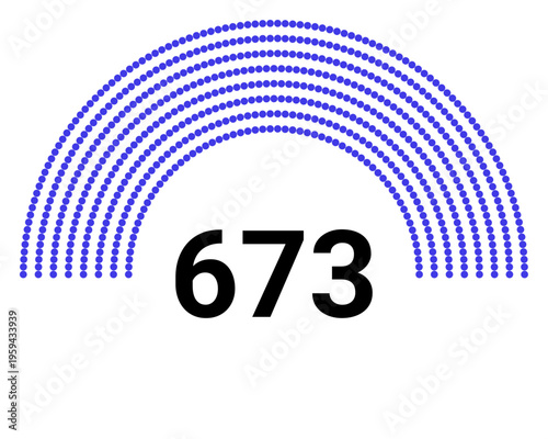 Hemicycle 673 seats - 8 rows