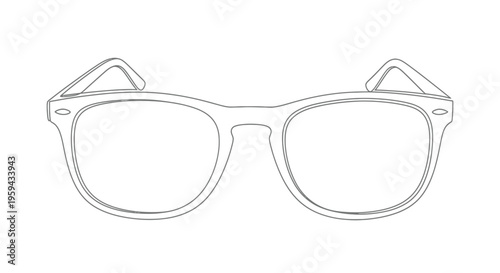 Simple line drawing of framed eyeglasses