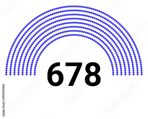 Hemicycle 678 seats - 8 rows
