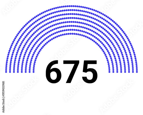 Hemicycle 675 seats - 8 rows