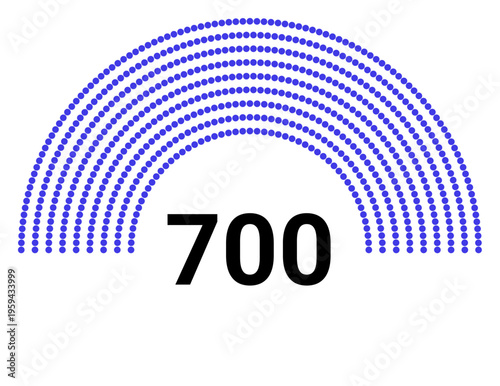 Hemicycle 700 seats - 8 rows