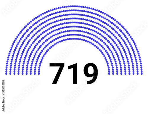 Hemicycle 719 seats - 8 rows