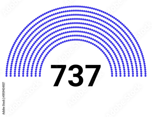 Hemicycle 737 seats - 8 rows