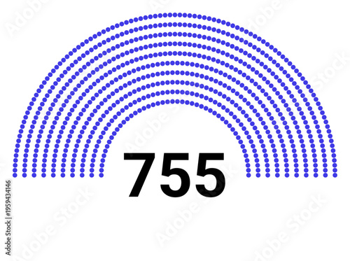 Hemicycle 755 seats - 8 rows