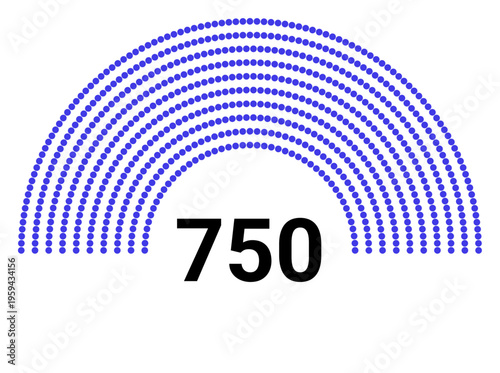 Hemicycle 750 seats - 8 rows