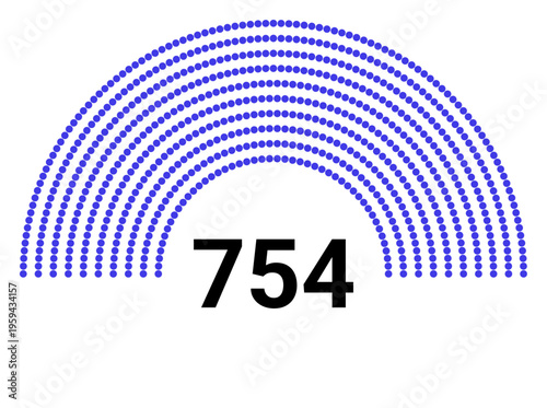 Hemicycle 754 seats - 8 rows