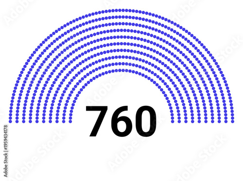 Hemicycle 760 seats - 8 rows