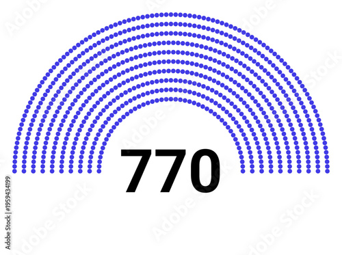 Hemicycle 770 seats - 8 rows