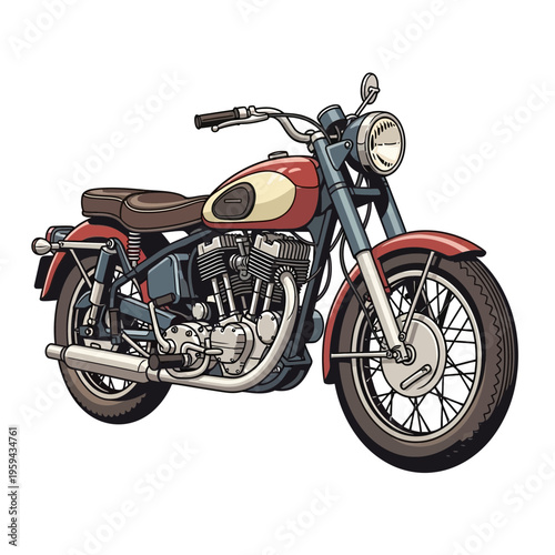 Retro Motorcycle Illustration