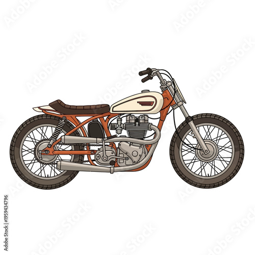 Retro Motorcycle Illustration