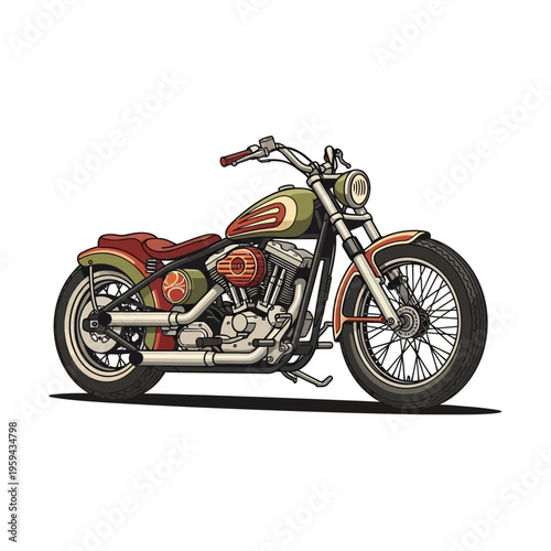 Retro Motorcycle Illustration