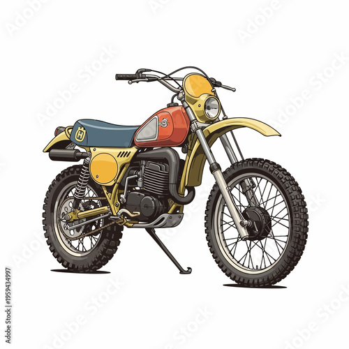 Vintage Dirt Bike Illustration