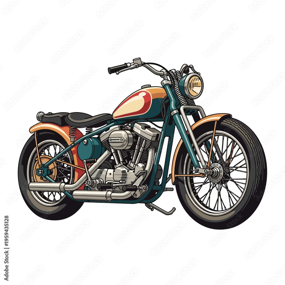 Obraz premium Vintage Motorcycle Illustration