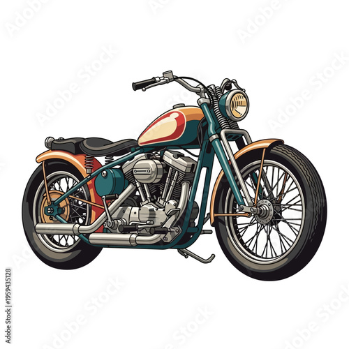 Vintage Motorcycle Illustration