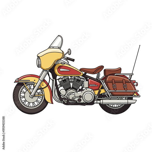 Vintage Motorcycle with Saddlebags