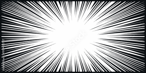 Tableau sur toile Abstract burst of radiating lines against a stark white background