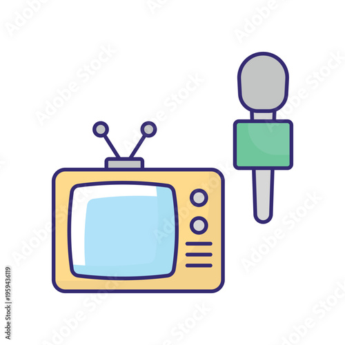 TV Report Vector icon which can easily modify or edit