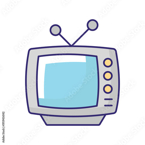 Retro TV Vector icon which can easily modify or edit