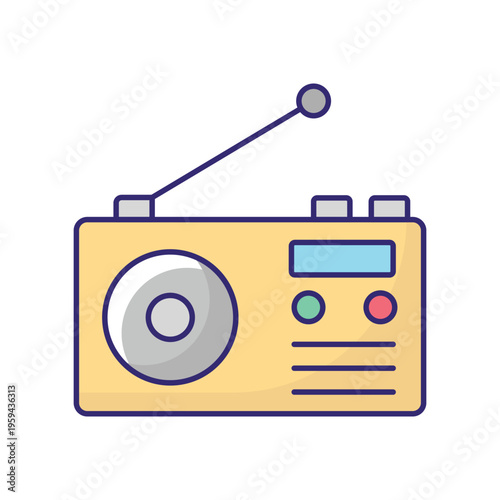 Radio Set Vector icon which can easily modify or edit