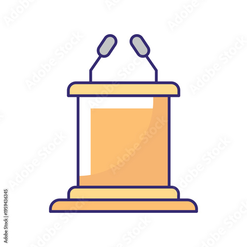 Press Podium Vector icon which can easily modify or edit