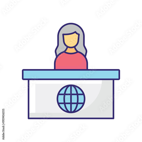 Anchor Desk Vector icon which can easily modify or edit