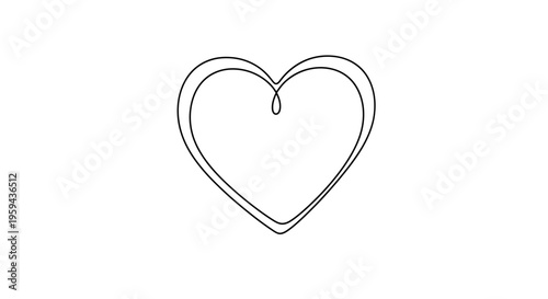 Simple double-lined heart shape rendered in a continuous black line