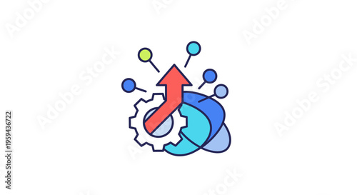 Conceptual illustration representing growth, innovation, and technological advancements to success