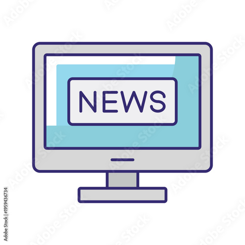 News Monitor Vector icon which can easily modify or edit