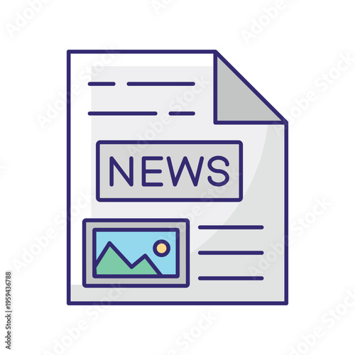 Newspaper Vector icon which can easily modify or edit