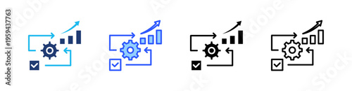 Kaizen Multi Style Icon Set Vector 