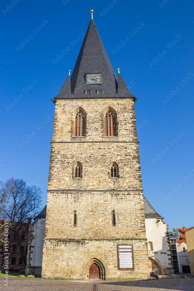 Fototapeta premium Tower of the St. Marien church in Bernburg, Germany