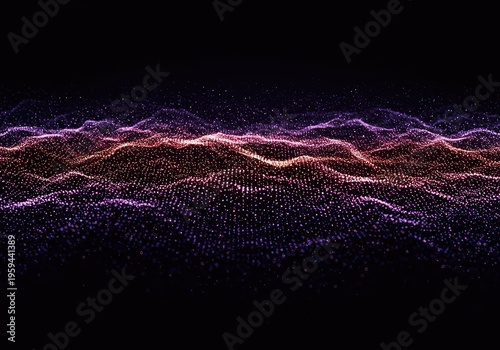 Dynamic digital visualization showing complex energetic wave propagation and interference patterns across an abstract field surface, field, waveform, research