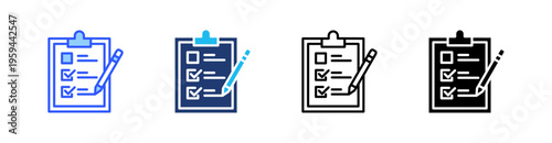 Survey Multi Style Icon Set Vector 