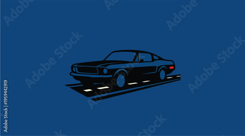 Black Car on the Road.