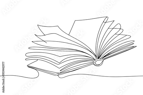 Open book with hand holding it showing pages and cover reading literature