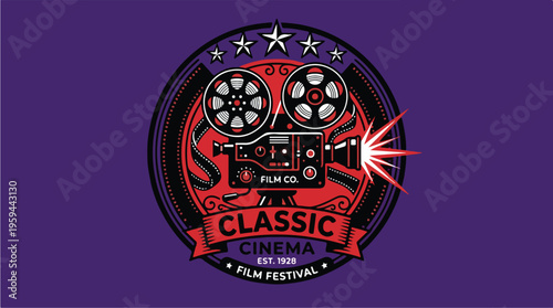 Classic Film Festival Emblem Design.
