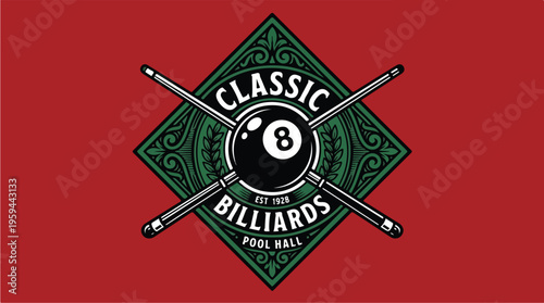 Classic Billiards Pool Hall Sign.