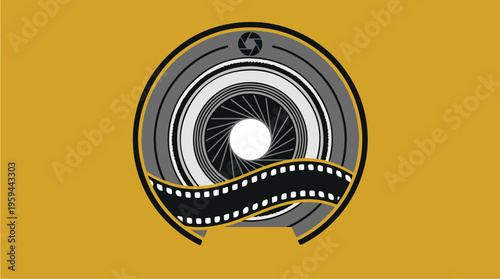 Film Reel Icon Graphic Design.