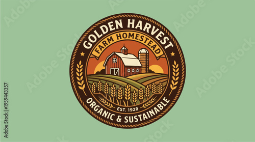 Golden Harvest Farm Logo Design.